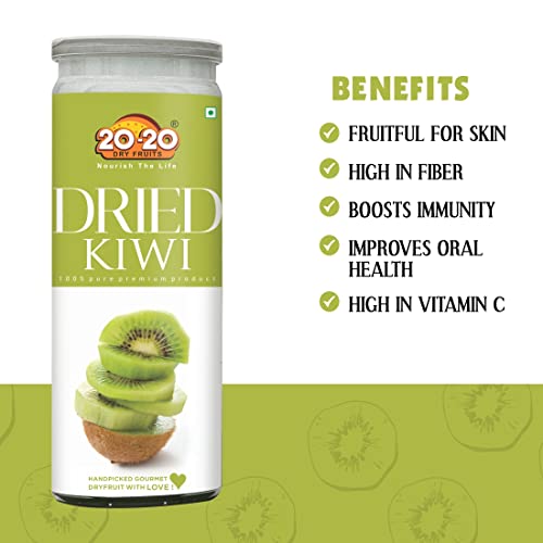 Image of 20-20 Dry Fruits Dried Kiwi Jar 400g (200g*2)| Dehydrated Fruit | Naturally Sweet, Rich in Vitamin C & Antioxidants | Supports Digestive Health & Immune Function | Perfect Gluten free Snack (Pack of 2)