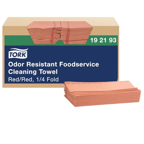Tork Odor Resistant Foodservice Cleaning Towel Red Self Dispensing, 1 x 150 Cloths, 192193 - image 1