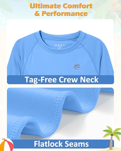 Image of Boys UPF 50+ Swim Shirt Long Sleeve, 1 or 2 Pack Rash Guard Tops