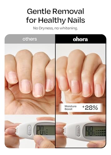 Image of ohora Natural Care Green Tea 3-in-1 Nail Remover 50mL - Non-Acetone, Gentle Moisture-Retaining Formula with Green Tea Extract - For Gel, Press-On & Polish, Smooth Easy Nail Removal