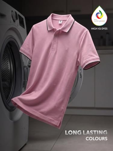 Image of XYXX Accent Men's Solid Cotton Polo T Shirt | Collar Tshirts | Half Sleeves | Solid-Slim Fit