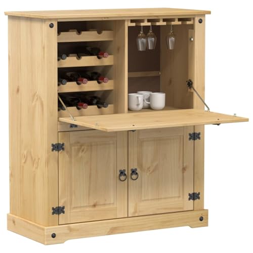 Buffet de cuisine Corona en pin massif pour créer un coin bar chaleureux au salon
