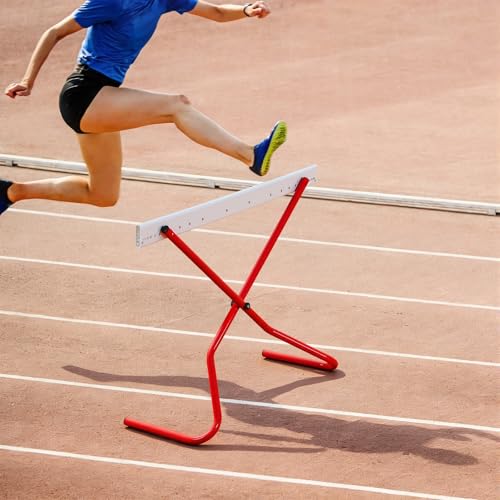 image for Seenelling 2 Pcs Adjustable Height Training Hurdle Red Track and Field
