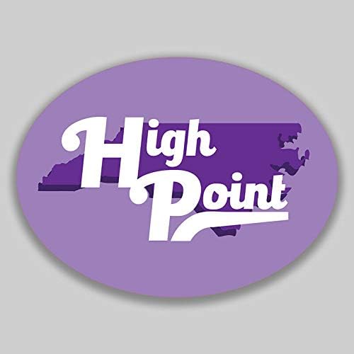 Calcomanía de vinilo con imán de punto alto de Carolina del Norte, ovalada, ciudad de la ciudad, universidad, universidad, calcomanía de vinilo