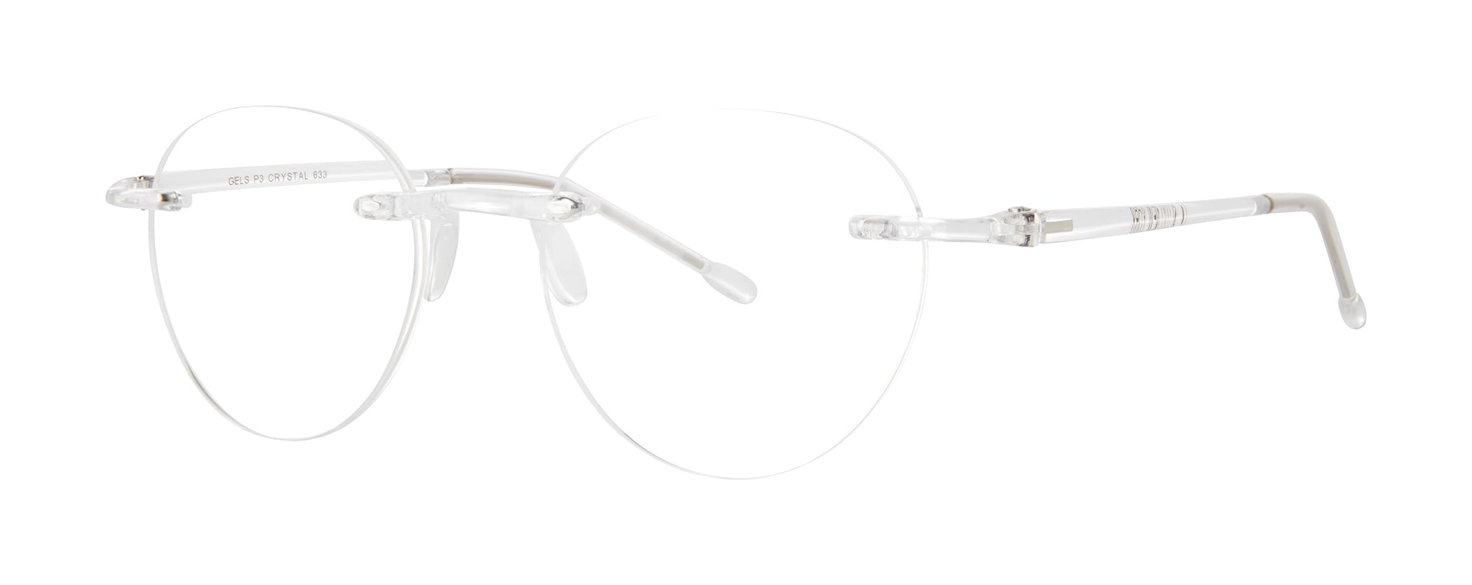 Scojo New York Gels P3 Round Reading Glasses, Ultra-Lightweight Rimless Readers For Women And Men, Scratch Resistant