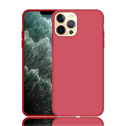 Image of Case Creation Luxurious OG Series for iPhone 12 Mini Case Cover,Anti-Dirty Slim Case Frosted Matte Cute Candy TPU Raised Bezel (Splash of Color) Back Cover for Apple iPhone 12 Mini -Wine Red