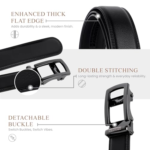 Image of HAMMONDS FLYCATCHER Genuine Leather Belt for Men - Perfect for Formal and Casual Wear - Adjustable Waistband up to 46 Inches - Autolock Belt for Formal and Casual Wear