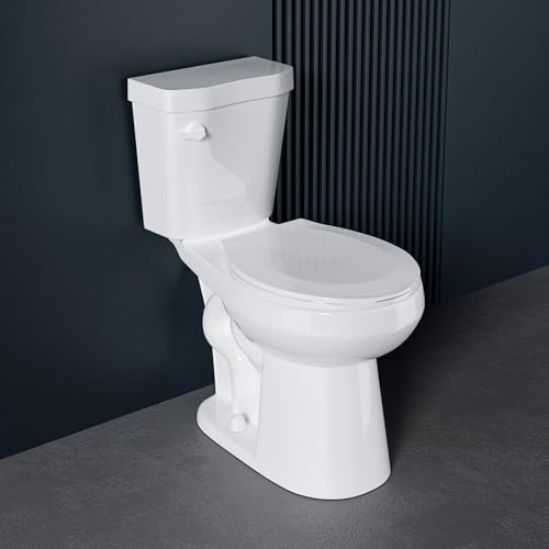 Miuara Compact Tall Toilet 19 Inch for Small Bathroom Space 1.28 GPF Tornado Single Flush - Two Piece Comfort ADA High Toilet for Seniors, 19 Inch Bowl Height, 20 Inch Seat Height, 12