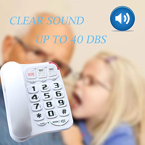 Teléfono cableado con botones grandes y volumen amplificado miniatura 2