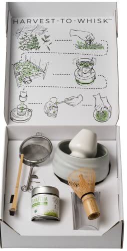 Dr. Weil Matcha Kari - Complete Matcha Tea Set - Black - Japanese Ceremonial Organic Matcha With Whisk And Holder, Ceramic Bowl, Sifter, And Scoop #TOP2