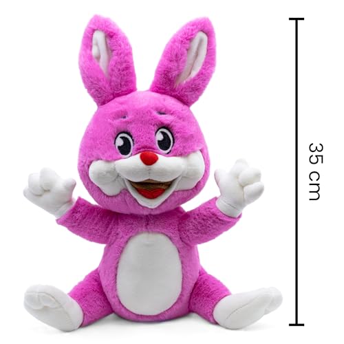 Image of Mirada Cute Pink Happy Bunny Soft Toy | Super Cute & Cuddly Plush Rabbit Toy for Kids /Babies | Washable & Lightweight | Best Gift for Rakhi, Return Gifts, Birthday Parties - 25cm