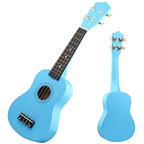 Image of LXS Soprano Ukulele Ukulele for Beginners - 21 inch Small Guitar Ukulele with Gig Bag, Standby String, Picks and Primary Tutorial (Blue)