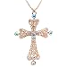 QTMY Diamond Cross Pendant Long Necklace for Women Jewelry (1)