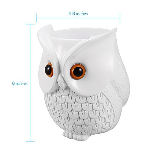 LinTimes Echo Dot Stand, Echo Dot Holder Stand, Creativce Owl Statue Crafted Guard Station, for Amazon Echo Dot 2nd and 1st Generation Guard Holder, for Smart Home (White)