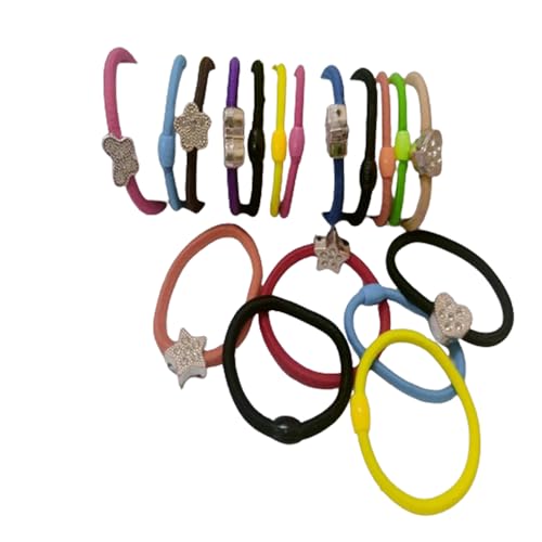 Image of Beaded Pearl Rope Hair Band Rubber Hair Accessories Stone Elastic Fancy Rubber Band Ties Ponytail Holder Scrunchy for Girls & Women Colorful Set of 5
