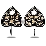 Ella & Emma Wall Mounted Coffin-Shaped Key Holder - Planchette/Hamsa Hand Key Holder, Gothic Home Decor Wall Hanger with Hook -Spooky Halloween Decor for Home - 2 Pieces (Planchette)
