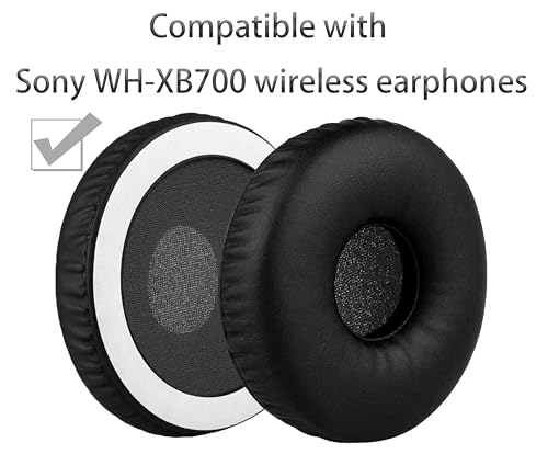 Repuestos para auriculares compatibles con Sony WH-XB700 | Almohadillas negras de cuero proteico suave y sonido aislante de alta densidad miniatura 4