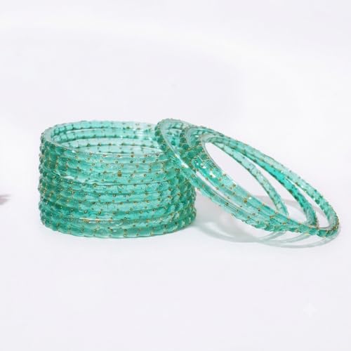 Image of Raindrop Crystal Glass Bangles, Pack of 12