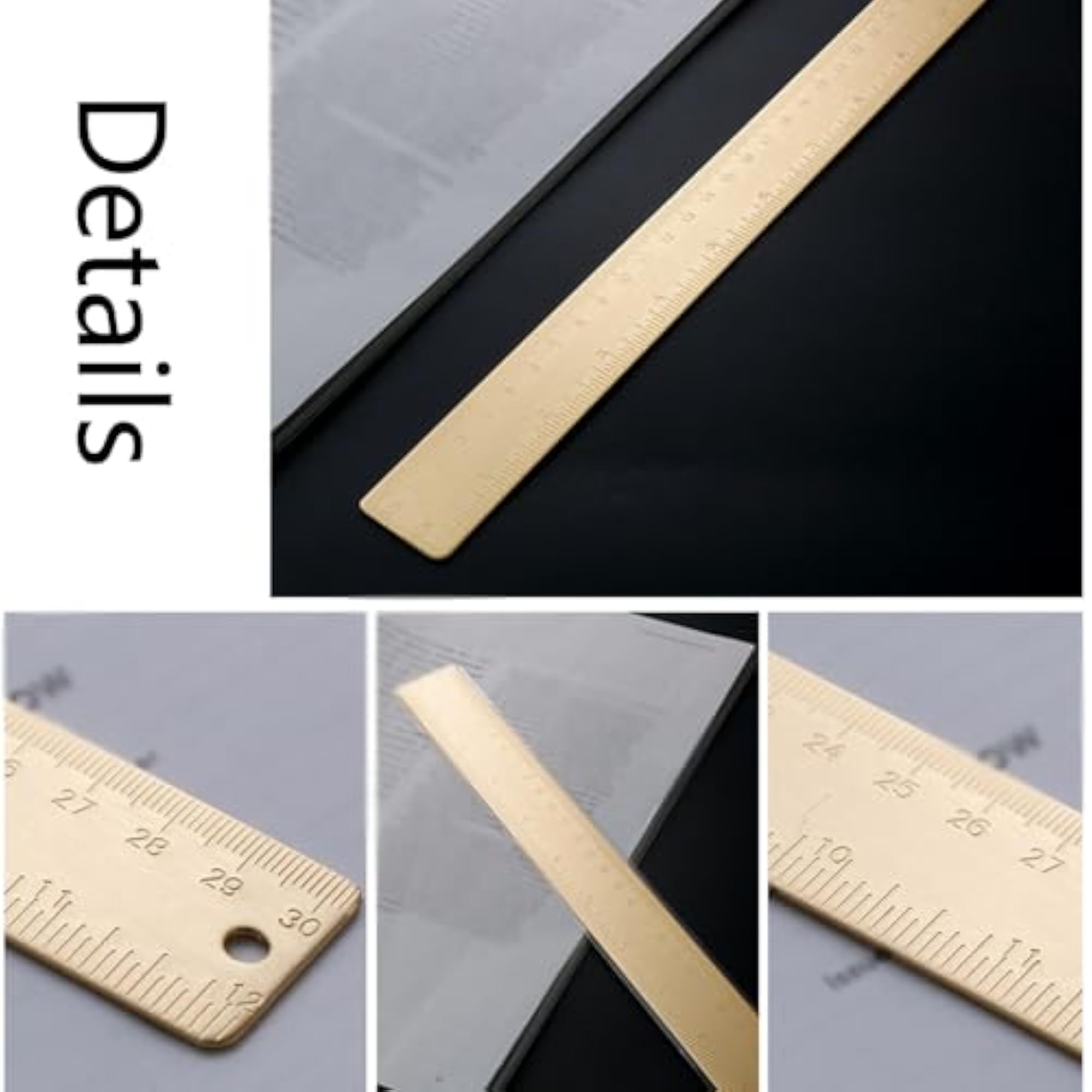 2 Pcs Brass Measuring Rulers for Accurate Measurements