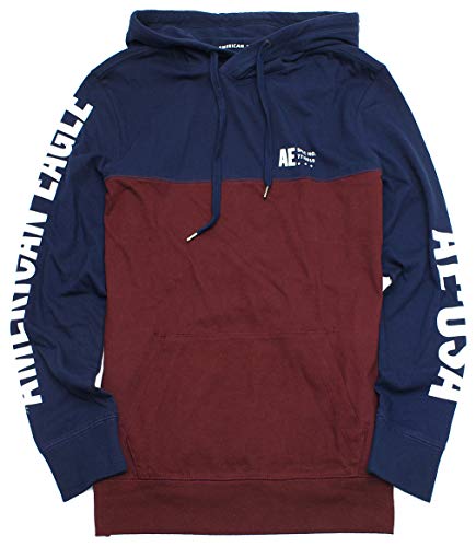 American Eagle Men's Thin Cotton Hoodie Long Sleeve Graphic T-shirt M-21 (X-Small, 4375-410)