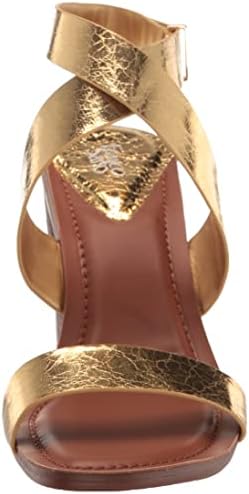 Franco Sarto Womens Olinda High Heel Dress Sandal Gold Crinkle 7.5 M | Image 1