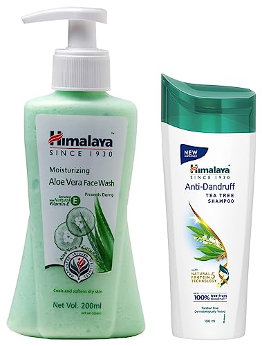 Image of Himalaya Moisturizing Aloe Vera Face Wash, 200ml and Himalaya Herbals Anti-Dandruff Shampoo Removes Dandruff Soothes Scalp ,200ml