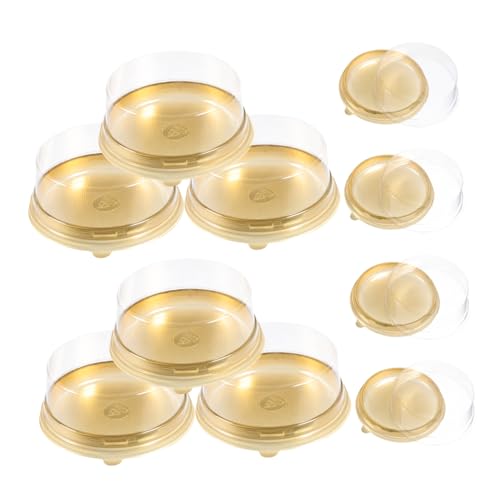 COLLBATH 10Pcs Clear Round Cake Carrier Thickened Transparent Strawberry Cake Box for Small Birthday Cakes Baking and Packaging for Desserts and Pastries