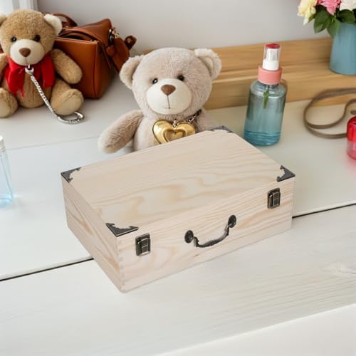 Boîte en bois de pin pour souvenirs coffret créatif à customiser - 7