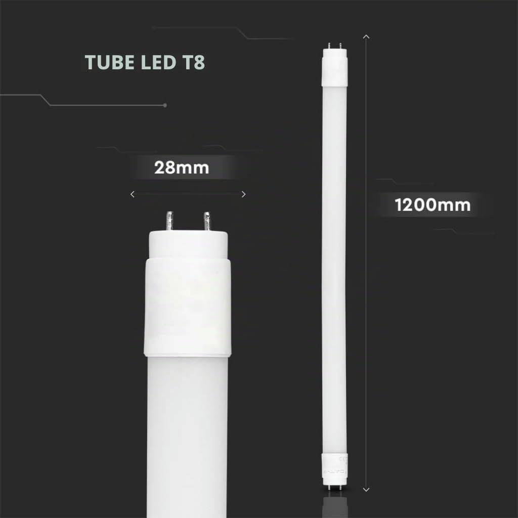 Lot de 10 ZoneLED SET - 120cm Tube LED - T8 G13-18W (remplace le tube à gaz 36W) -Lumière du jour 4500K -1600 lm - Angle de faisceau de 160°
