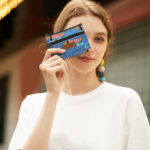 Image of Coin Bag, Waterproof Coin Wallet Small Coin Purse with Zipper and Keyring, Cute Coin Pouch for Women and Girls, Change Purse Mini Storage Bag for Coin, Cards, Keys, Lipsticks (sky blue)