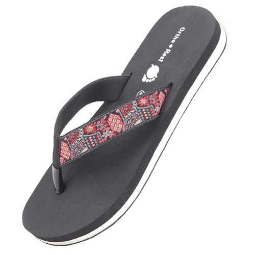 Image of Ortho + Rest Diabetic Orthopedic Slippers for Women's | Extra Soft Cushioned Footbed, Daily Wear Footwear, Flexible, Comfortable Casual Chappal with Stylish Printed Strap