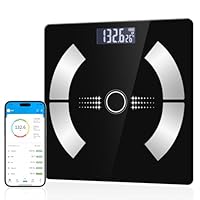 Smart Scale for Body Weight, Bathroom Digital Weighing Scale with BMI, Body Fat, Muscle Mass, Accurate Bluetooth Home User Health Equipment Sync Apps - (Black)