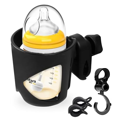 O-WareBaby Stroller Cup Holder, Universal Cup Holder Bike Bottle Holder 360 Degrees Rotation Large Caliber Designed Fit for Baby Stroller, Bicycle, Trolleys, Walker, Wheelchair, Buggy and More Cover