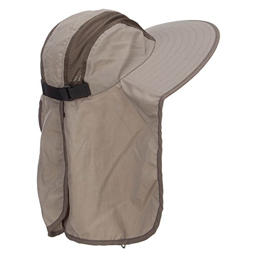 Mg Talson Uv Large Bill Flap Hat - Khaki Osfm #TOP2