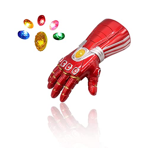 SINSEN Guantes de infinito con luz LED con imán extraíble, piedras infinitas y pilas, rosso, Kids Size