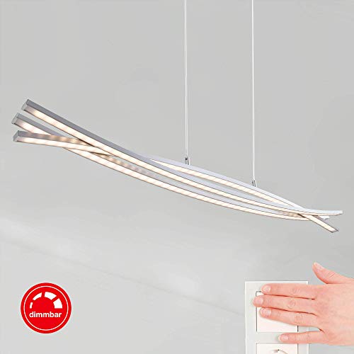 Preisvergleich Produktbild Briloner Leuchten LED Pendelleuchte, Pendellampe dimmbar, 3xLED / 6W, 630 Lumen, aluminiumfarbig, Metall, 6 W, 1x1.2mm (LxH)