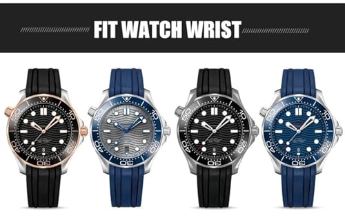 Bracelet silicone de qualité supérieure pour Omega Seamaster 300 - 7