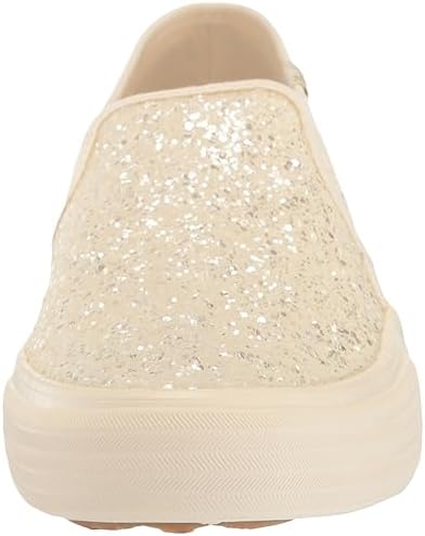 Keds Double Decker Slip on, Sneaker Womens, Cream Glitter, 8 Medium | Image 1