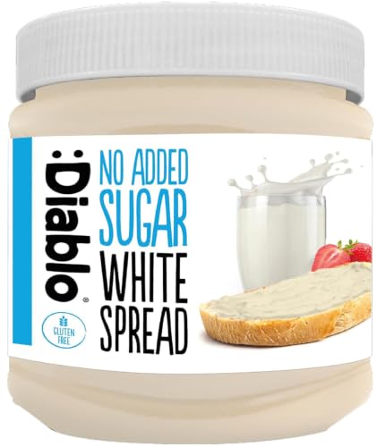Diablo White Choco Spread | No Added Sugar, Gluten Free | Sweetened with Maltitol | 350g