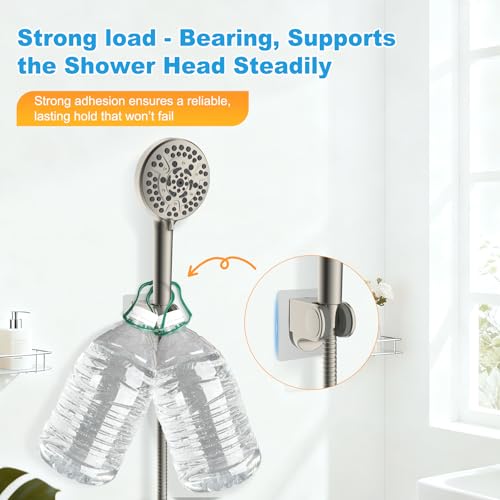 Soporte para cabezal de ducha ajustable Hibbent para baños modernos de pared 7
