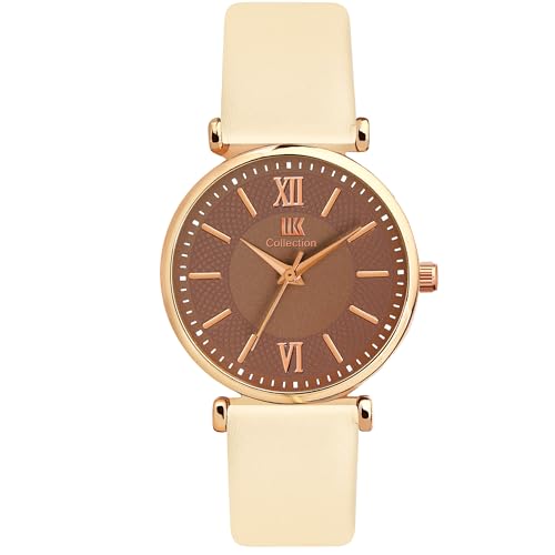 Image of IIK COLLECTION Watches for Women Round Dial |Analogue Quartz Movemnet Ladies Watch|Long Battery Life|Leather Bracelet Strap|Buckle Lock Clasp Safety Watches for Girls