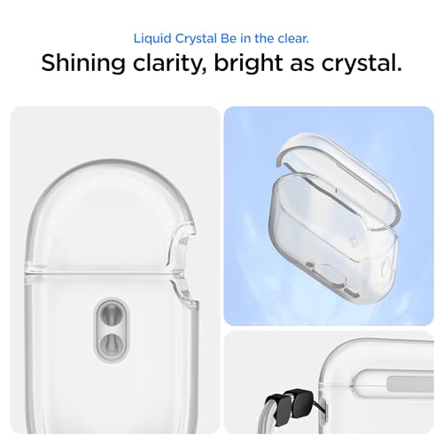 Image of Spigen for AirPods Pro 3 Case, Strap Included, Shock-Proof, Light & Compact Cover, (Liquid Crystal) - Crystal Clear