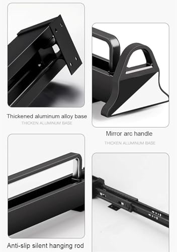 Tringle de placard rétractable noire pour maximiser l'espace dressing