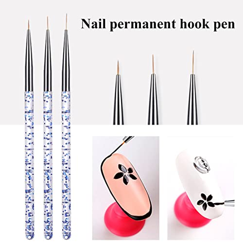 3er-Pack Nail Art Pinsel Blau Nail Art Detailpinsel, Professioneller Malpinsel Detailpinsel-Set, Nail Art Tools für DIY… – Bild 2