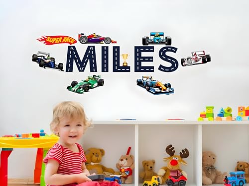Vinilo Decorativo Personalizado para Niños Tema Carreras miniatura 3