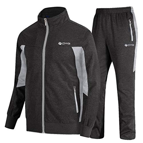 TBMPOY Herren Trainingsanzug Athletic Sport Casual Full Zip Sweatsuit Cover