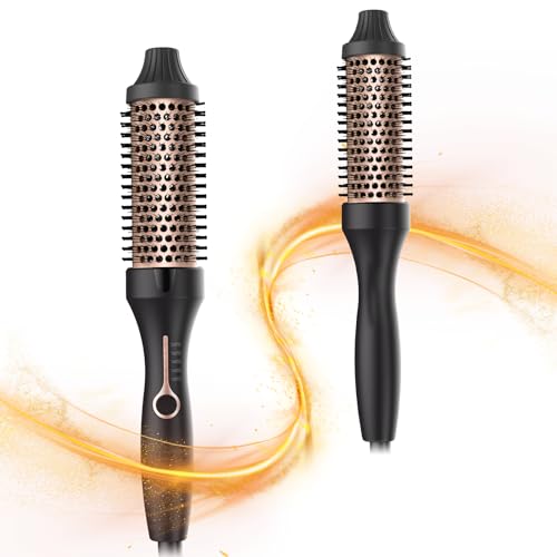 Cepillo Térmico de 38 mm, 120-200 ℃ Thermal Brush con función de doble tensión,Cepillo Rizador Iónico Calentado para Crear Rizos Naturales