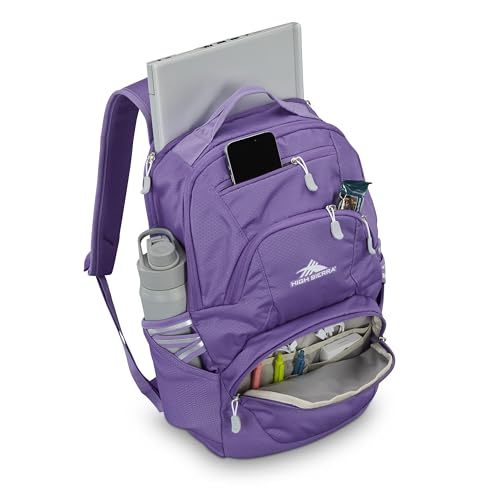 Image of High Sierra Swoop SG Backpack, Travel or Work Laptop Bookbag with Drop Protection Pocket, and Tablet Sleeve, One Size, Light Purple