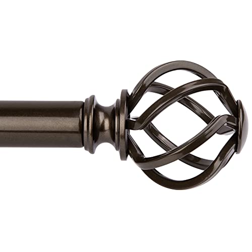 Kamanina Replacement Finials For 1 Or 7/8 Inch Curtain Rods, Twisted Cage, M6 Screw Rod Finials, Bronze, 2Pcs #TOP1