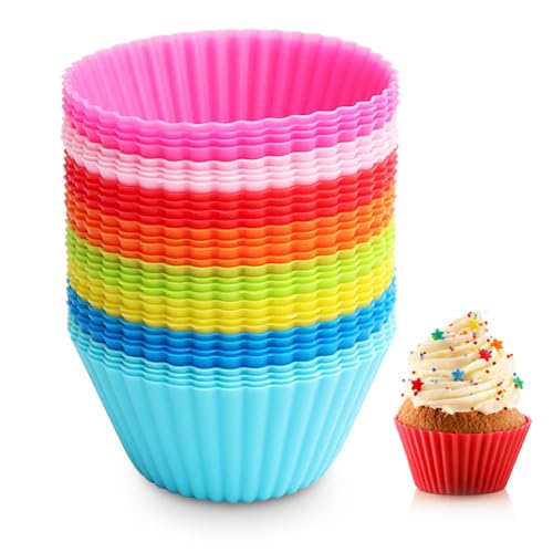 Naiocase Stampi per Dolci in Silicone, 32 Pirottini Riutilizzabili per Muffin, Torte, Budini, Focaccine, Gelati